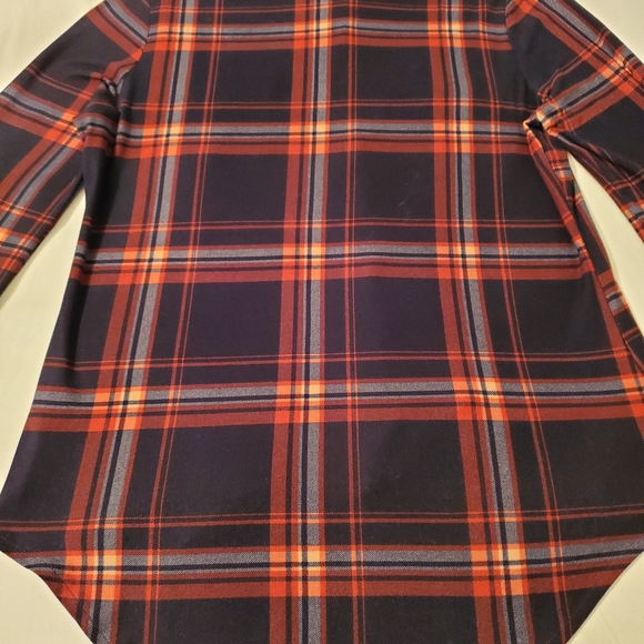 Selling Women's Plaid Blue & Maroon Button Up Long Sleeved Shirt - Picture 7 of 10